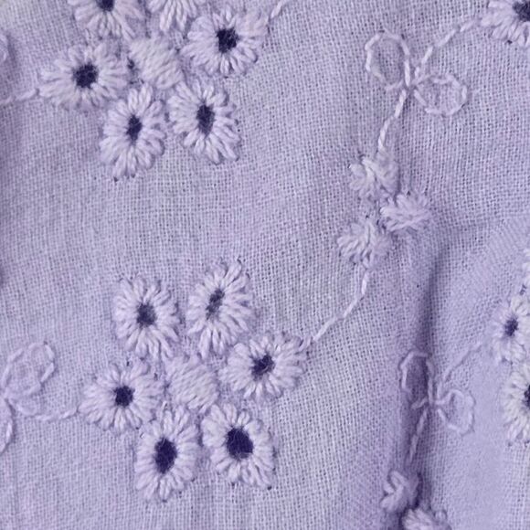 Rare Editions Baby Girl Eyelet Dress Purple Embroidered Polka Dot Flower Trim - Picture 7 of 9